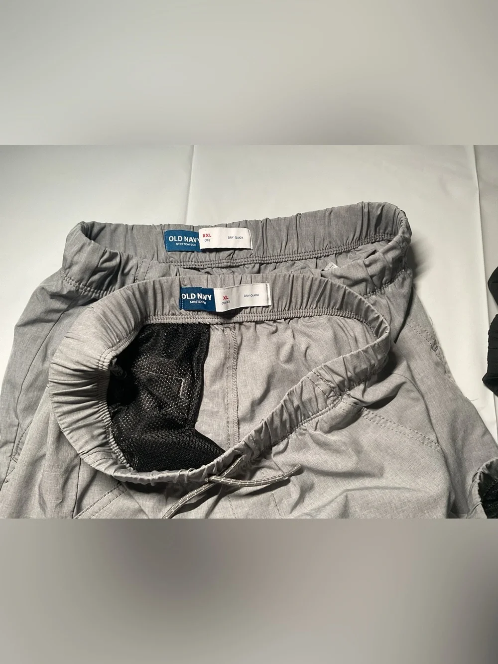 Old Navy Men's Drawstring Shorts in Black and Light Gray - Pack of 2